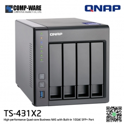 QNAP NAS (4-Bay) TS-431X2 (2GB RAM up to 8GB) High-performance Quad-core Business NAS with Built-in 10GbE SFP+ Port, no HDD // ** สินค้า EOL หมดแล้วหมดเลย กรุณาสอบถามสถานะสินค้าล่าสุดก่อนสั่งซื้อค่ะ **
