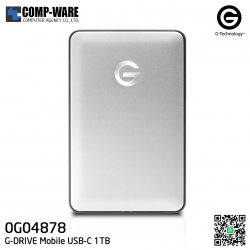 G-Technology G-DRIVE Mobile USB-C 1TB 7200RPM Portable Hard Drive Silver - 0G04878