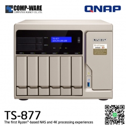 QNAP NAS 8-Bay (6+2) TS-877 (8GB DDR4 RAM up to 64GB) AMD Ryzen5 1600 6C/12T TS-877-1600-8G, No HDD