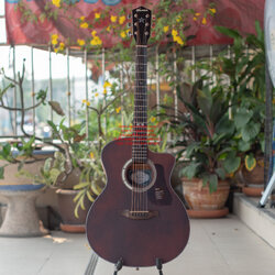 กีต้าร์โปร่งเว้า 41 นิ้ว Mantic GT-1GC-R ของใหม่ สีแดง ขัดด้าน สวยมาก