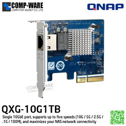 QNAP QXG-10G1TB Single 10GbE port, supports up to five speeds (10G / 5G / 2.5G / 1G / 100M) NETWORK EXPANSION CARD, PCIe 3.0 x4 - Spare Part - 2Y Warranty