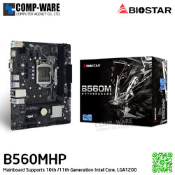 Mainboard BioStar B560, M-ATX, 2-DIMM DDR4, PCIe 4.0, M.2, SATA, HDMI, USB 3.2, Intel 11/ 10th Gen CPU / LGA1200 / B560MHP / 3Y Warranty