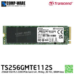 Transcend MTE112S 256GB SSD M.2 2280 PCIe Gen3 x4 , M-Key ,3D TLC, DRAM-less - TS256GMTE112S - 5Y Warranty