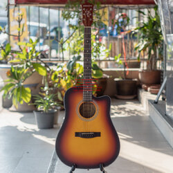 กีต้าร์โปร่งเว้าไฟฟ้า Meegoo รุ่น MG-41C EQ มีจูนเนอร์ในตัว สีซันเบิร์ส ของใหม่