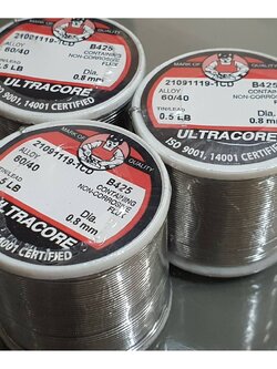 ตะกั่วบัดกรี Ultracore 0.50ปอนด์ ขนาด0.8มม. ของแท้ ตะกั่วอุลตร้าคอร์ onebanmor
