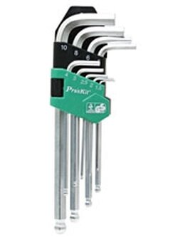 ชุดกุญแจหกเหลี่ยม 9ชิ้น Ballpoint HW-229B (CN) PROS KIT
