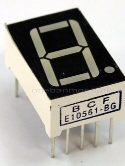 LED 7-SEGMENT ขนาด 1/2 นิ้ว สีเขียว Common + Anode