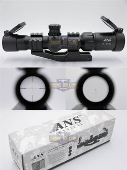 สโคปยิงไว 1.5-4x30 ยี่ห้อ ANS (CQB Scope 1.5-4x30) เป้ามี2แบบให้เลือก #Mil-Dot (เป้าเครื่องหมายบวก) #Arrow Reticle (เป้าลูกศร)
