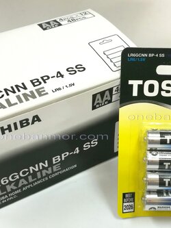 Alkaline Battery ถ่านอัลคาไลน์ โตชิบ้า TOSHIBA AA x 4 - 1กล่อง 12แพ๊ค