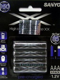 eneloop AAA 950ma x4 ใหม่ แรงจริง ทนจริง ผลิตใญี่ปุ่นแท้ 100%