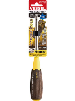 VESSEL ไขควง Wood compo หัวTX กันลื่น No.B-340TX (T40H x 120)