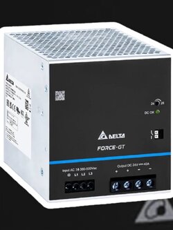 Delta CliQ DIN Rail Power Supply DRF-24V960W3GBA 960W, 24Vdc/40A 380V (3-Phase)