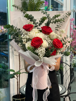 ช่อดอกไม้สด ช่อดอกกุหลาบ