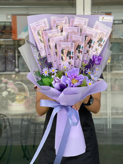 ช่อดอกไม้ธนบัตรรับปริญญา ช่อดอกไม้แบงค์รับปริญญา ช่อเงิน