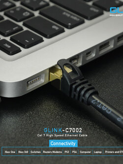 Glink Cable Lan Cat7 Outdoor Ethernet Network 10Gps สายแลนสำเร็จรูปพร้อมใช้งาน 3M ออกใบกำกับภาษีได้