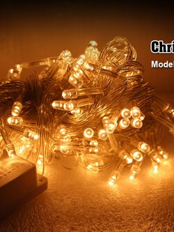 ไฟประดับ แสงวอร์มไวท์ (กระพริบได้) IWC-100LED-WW