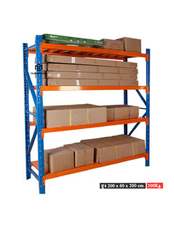 ชั้นเหล็ก W200 x D60 x H200 cm. 300kg/ชั้น (สีทูโทน ส้ม/น้ำเงิน)