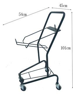รถเข็นสินค้าสองชั้น 🛒เหล็กหนา(ล้อPU)🛒รถเข็นรถเข็นซูเปอร์มาร์เก็ต สามารถวางตะกร้าพลาสติกตะกร้าตะกร้าสองชั้น รถเข็นเหล็ก