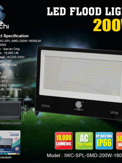 IWC-SPL-SMD-200W-18000LM สปอร์ตไลท์ รุ่น SMD แสงขาวและวอร์มไวท์