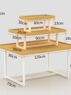 โต๊ะกลางไม้ มินิมอล หน้าร้าน 3 ชั้น อุปรกณ์แต่งร้านมินิมอล กิ๊ฟช้อป
