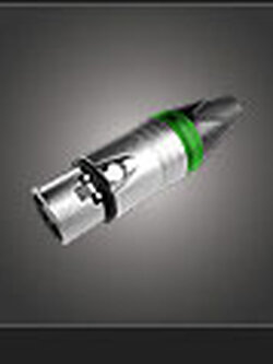 NTS YM-001C (GREEN) 3-pole XLR cable mount female socket, nickel plated shell