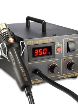 Hot Air Rework Station (Diaphragm Pump) 550W Temperature range องศา to 480 องศา AT850D