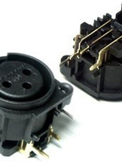 Neutrik แจ๊ค XLR ตัวเมีย3P ติดแท่นลงปริ๊น NC-3FAH2-0