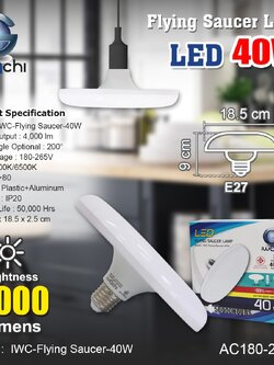 หลอด UFO IWC-Flying Saucer-40W แสงขาวและวอร์มไวท์