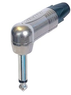 Neutrik ปลั๊กไมค์ MONO 6.35 MM. NP-2RX ตัวงอ nickel shelln