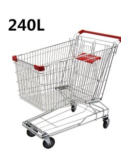 ส่งฟรี ขนาด 240 ลิตร ล้อPU รถเข็นทรงตะกร้า รถเข็นช้อบปิ้ง รถเข็นช็อปปิ้ง รถเข็นซุปเปอร์มาร์เก็ต shopping car
