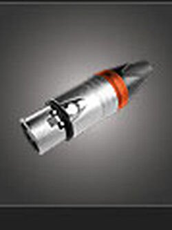 NTS YM-001C(ORANGE) 3-pole XLR cable mount female socket, nickel plated shell