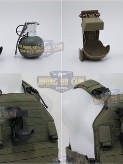 ระเบิดมือ M67 แบบ Dummy + M67 Grenade Pouch (ระเบิดมือลูกเกลี้ยง + ซองใส่ระเบิดมือแบบปลดไว) (M67 Grenade) (Fragmentation Hand Grenade) (Gernade Pouch) (Quick Release Grenade Pouch)