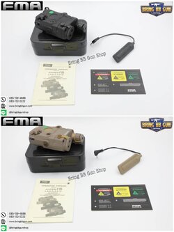 ไฟฉาย+เลเซอร์สีแดง PEQ-15/LA-5C UHP ยี่ห้อ FMA (กล่องแบตไฟฉาย+เลเซอร์สีแดง)