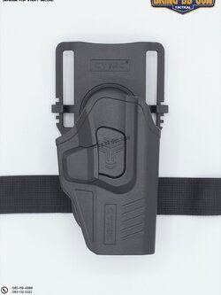 ซองปืนพกนอกปลดนิ้วชี้ Glock19 + เพลทโหลดต่ำ ยี่ห้อ Cytac (R-Defender G3 Series G19 Holster with Low Ride Belt Loop)
