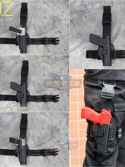 ชุดซองปืนพกนอกรัดต้นขา (ชุดเล็ก) ยี่ห้อ ZJZ (ซองปืนปลดนิ้วชี้รัดต้นขา) (ซองปืนรัดต้นขา)