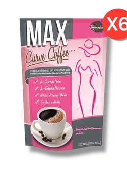 กาแฟลดน้ำหนัก Max curve coffee plus++ แพค 6 ถุง