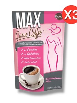 กาแฟลดน้ำหนัก Max curve coffee plus++ แพค 3 ถุง