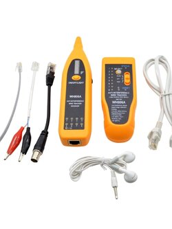 เครื่องค้นหาสาย โทรศัพท์ LAN Cable coxial รุ่นพิเศษมีกันกวน ไฟโชว์ระดับความแรงสัญญาณ - Tone and Probe generator Wire Track and tracer WH806A
