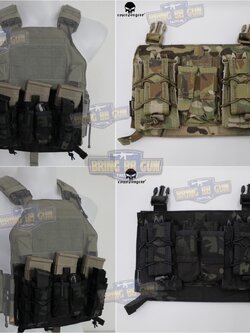 เพ้าแม็กกาซีน5.56พร้อมเพ้าแม็กกาซีนปืนสั้น ระบบ Velcro Front Panel ขนาดก้ามปู 3.5cm. (1 inch) ยี่ห้อ Emerson