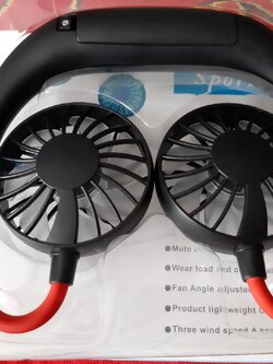 Neckfan พัดลมห้อยคอ 2 ใบพัด 3 ระดับความแรงลม แบตในตัวชาร์จกับสาย micro USB มือถือได้เลย