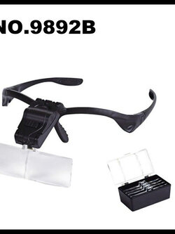 แว่นขยายสวมหัวเปลี่ยนเลนส์ได้ 5 ขนาด 1.0x - 3.5x พร้อมไฟส่องสว่าง LED