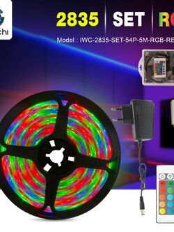 ชุดไฟริ้บบิ้น 2835 ยาว5เมตร RGB มีรีโมท IWC-2835-SET-54P-5M-RGB-REMOTE