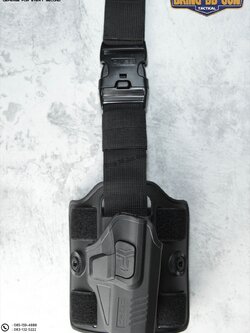 ซองปืนพกนอกปลดนิ้วชี้ Glock19 + เพลทรัดต้นขา ยี่ห้อ Cytac (R-Defender G3 Series G19 Holster with Drop Leg Platform)