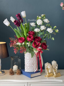 แจกันดอกไม้ประดิษฐ์ แจกันดอกไม้แสดงความยินดี แจกันดอกไม้สำหรับผู้บริหาร แจกันดอกไม้แต่งบ้าน แจกันดอกไม้ปลอม