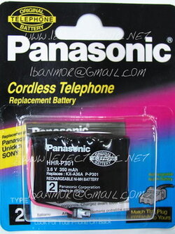 แบตเตอรี่ โทรศัพท์ไร้สายพานาโซนิคแท้ 100% รุ่น HHR-P301 (TYPE 2)