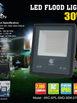 IWC-SPL-SMD-30W-2700LMสปอร์ตไลท์ รุ่น SMD แสงขาวและวอร์มไวท์