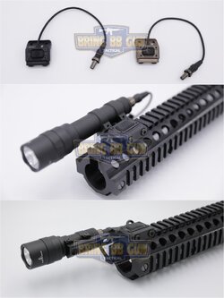 ขาจับไฟฉาย ขาเฉียง45องศา พร้อมสวิตช์หางหนู Unity รุ่น หัวปลั๊กไฟฉาย Surefire #จับราง 20mm. (Picatinny)