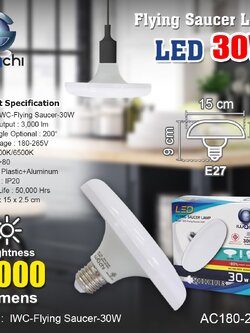 หลอด UFO IWC-Flying Saucer-30W แสงขาวและวอร์มไวท์