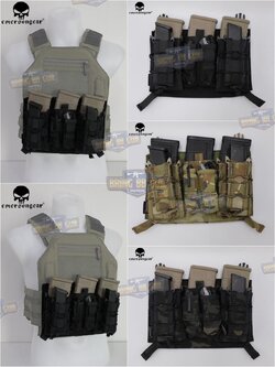 เพ้าแม็กกาซีน5.56พร้อมเพ้าแม็กกาซีนปืนสั้น ระบบ Velcro Front Panel ขนาดก้ามปู 3cm.ยี่ห้อ Emerson (Attacker Panel for 420) (Velcro Front Panel)