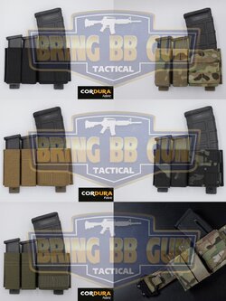 เพ้าแม็กกาซีน 2+1 (ปืนสั่น2ช่อง+ปืนยาว1ช่อง) (ซองแม็กกาซีน 2+1) (FAST 9MM &5.56 Double Mag Pouch)